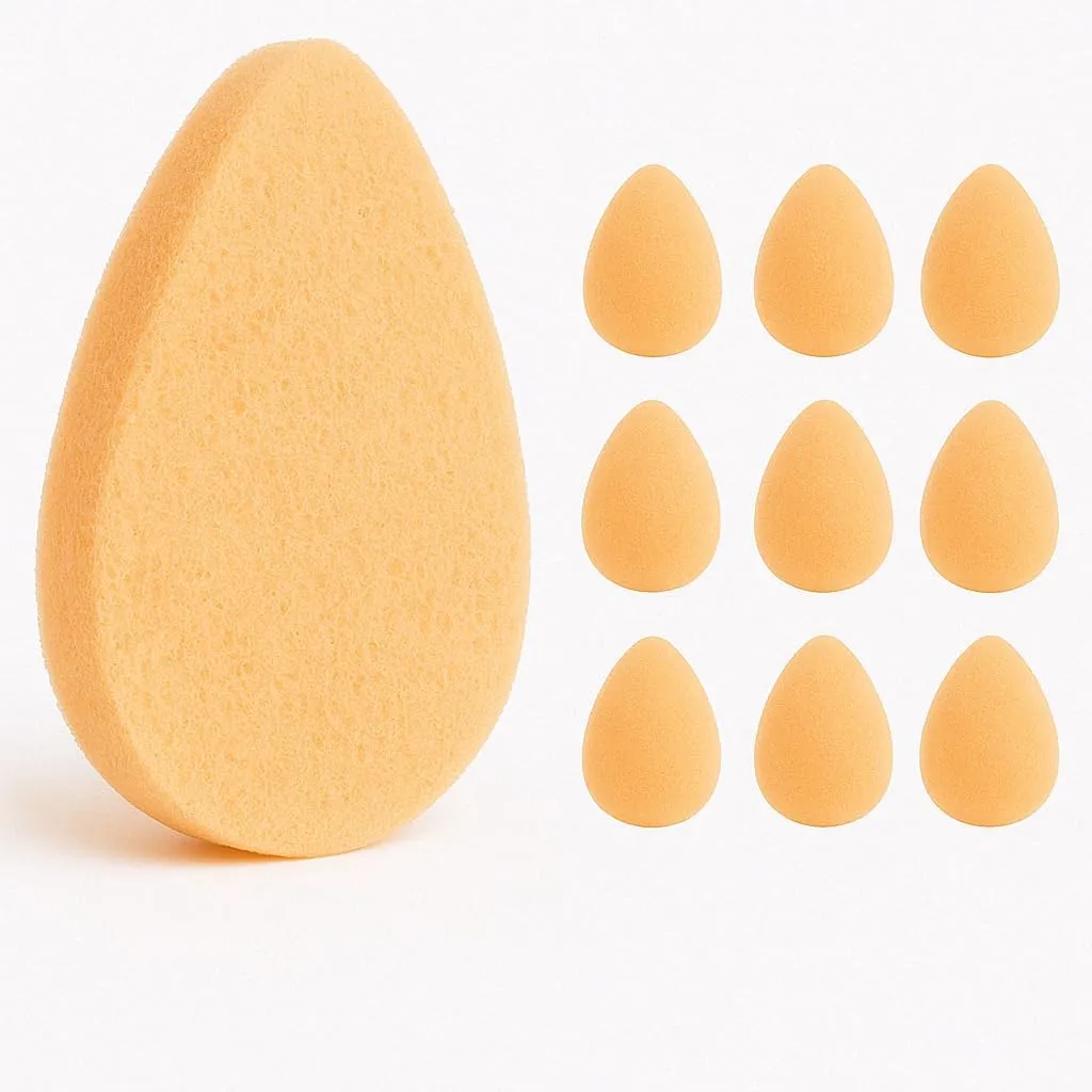 10 Pack - VerdeVida Facial Sponge/Face Scrubber, Buff Puf Style Pads, Deep Cleansing & Exfoliating, Peach