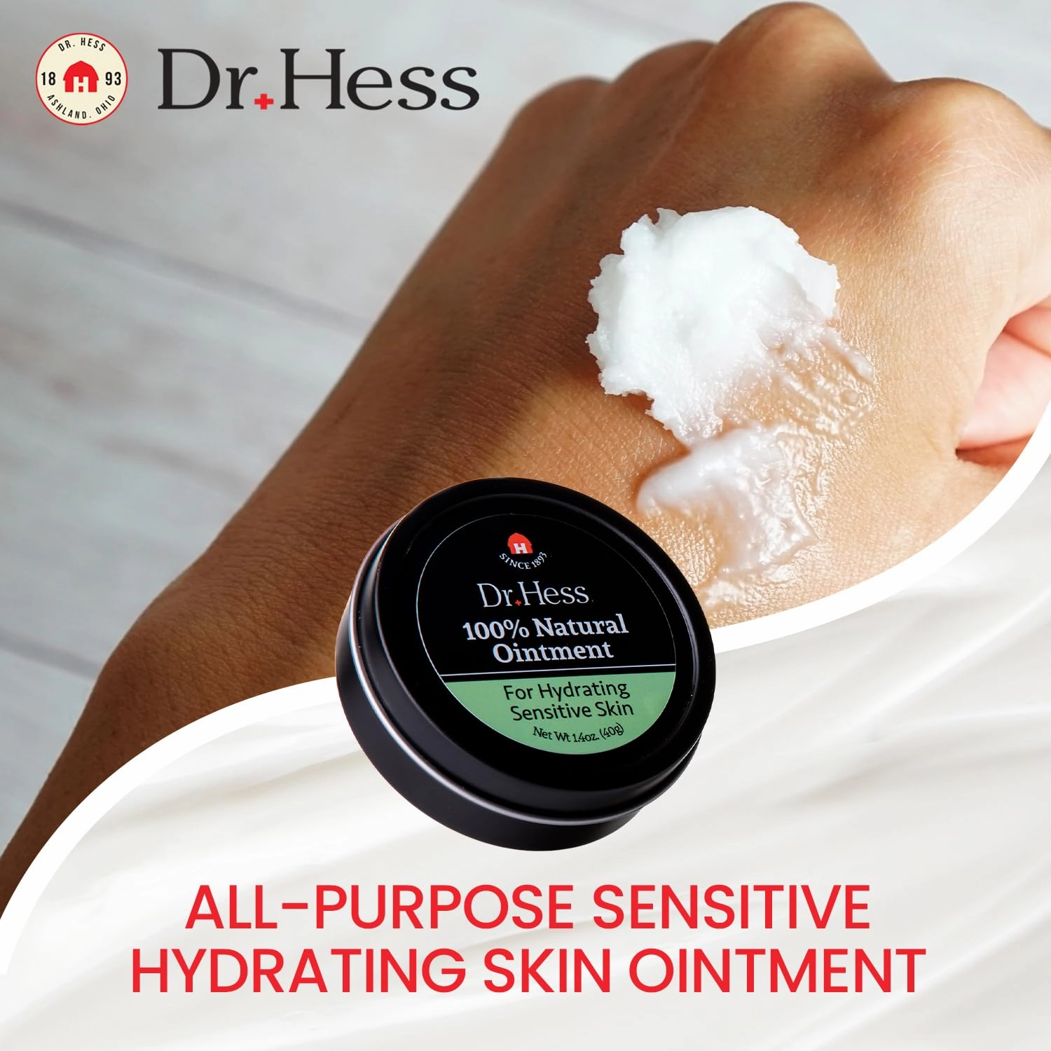 100% Natural Sensitive Skin Ointment, All-Purpose Ointment with Soybean Oil, Cocoa Butter, Shea Butter & Aloe Vera, Moisturizer Cream for Face & Body, Cracked Heels, 1.4 oz 4 Pack