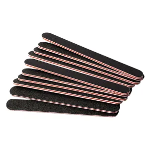 10Pcs | 5Pcs/10Pcs Nailfile Professional Nail Buffer Black Sandpaper Strong Straight Lime Angle 100/180 Buffing Sanding Emery Board File