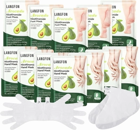 24 Pack Shea Butter Hydrating Moisturizing Gloves and Socks Masks Combo with Aloe Vera Gel