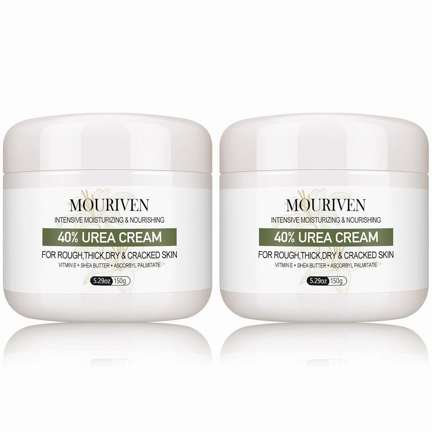 2 Packs Urea Cream 40 Percent - Foot & Hand Cream, for Dry, Cracked Heels, Feet, Knees, Elbows, and Hands, Callus Remover, Maximum Strength Urea Lotion for Softening and Moisturizing