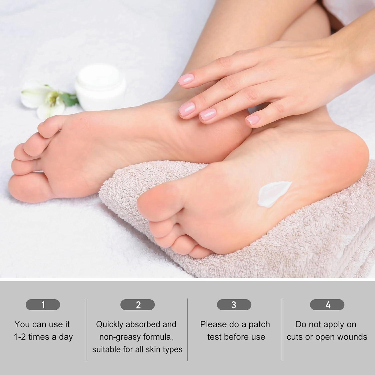 2 Packs Urea Cream 40 Percent - Foot & Hand Cream, for Dry, Cracked Heels, Feet, Knees, Elbows, and Hands, Callus Remover, Maximum Strength Urea Lotion for Softening and Moisturizing