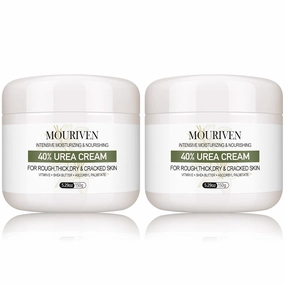 2 Packs Urea Cream 40 Percent - Foot & Hand Cream, for Dry, Cracked Heels, Feet, Knees, Elbows, and Hands, Callus Remover, Maximum Strength Urea Lotion for Softening and Moisturizing