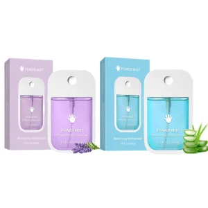 2pcs Power Mist Hand Sanitizer Spray, Portable Power Mist Hydrating Hand Sanitizers Spray Travel Size, Pocket Hand Sanitizer Multi-Flavor Cleanses Your Hands (Blue & Purple)