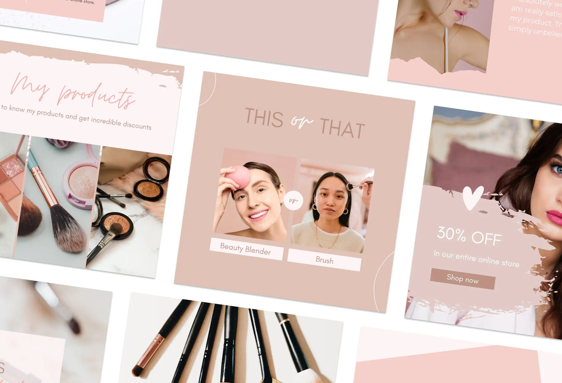 30 Makeup Instagram Post Canva Templates