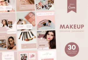 30 Makeup Instagram Post Canva Templates