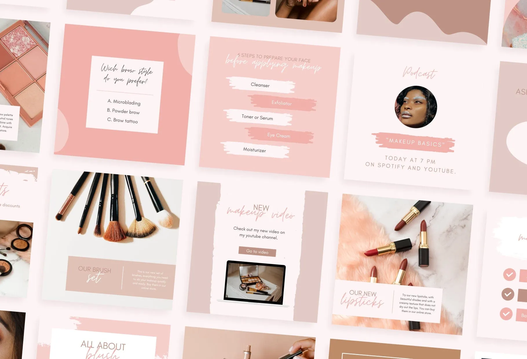 30 Makeup Instagram Post Canva Templates