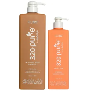 320Pure Smoothie 16oz Leave In Conditioner & Shampoo Set - Hydrating, Repairing, Sulfate-Free Hair Care for All Hair Types