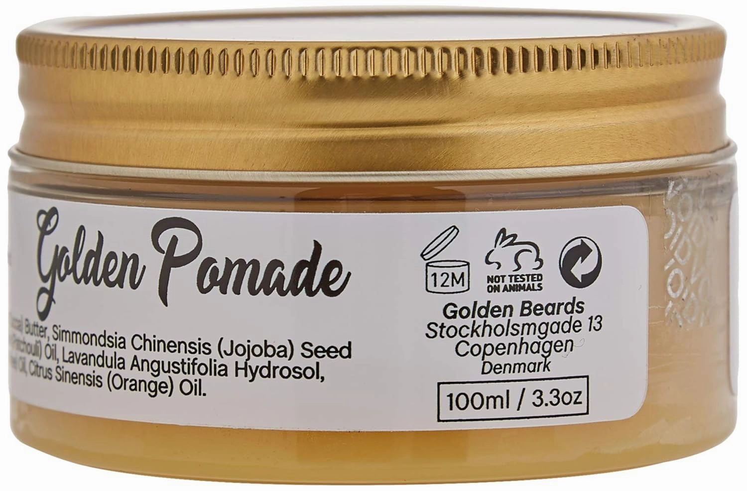3,3 Oz Organic & Natural Hair Pomade Wax & Oil Base - Made in Denmark - Perfect Shine effect - Medium and Flexible Hold - UNISEX -Organic