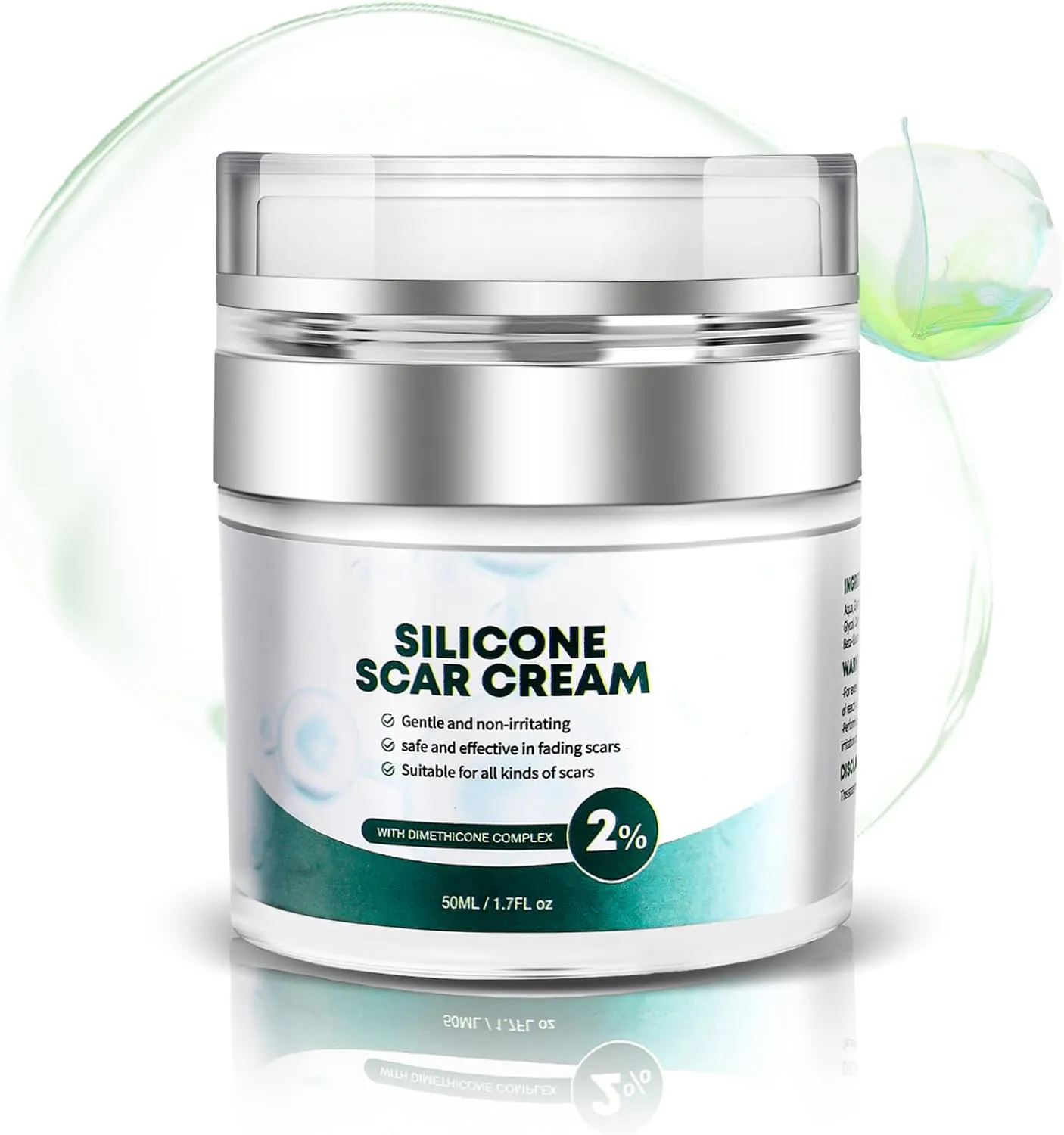 Advanced Scar Cream, Silicone Gel for Scars, Professional Scar Removal Cream for Surgical Scars, Stretch Marks, Old and New Scars 1.7 oz(50ml)