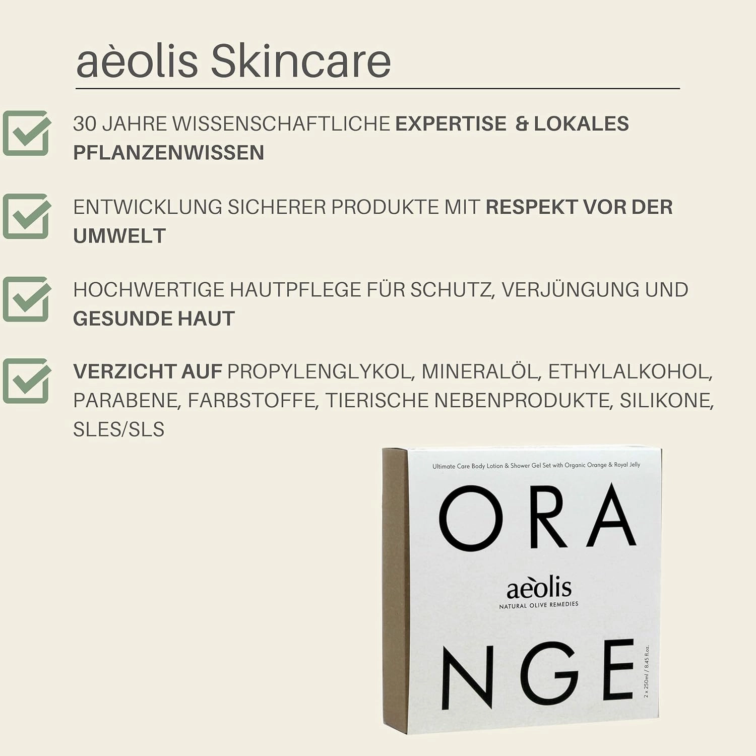 Aeolis Body Lotion - Hydrates and Nourishes the Hands, Face and Body - Absorbs Quickly - Uses Royal Jelly & Organic Orange   Olive Oil - Ultimate Care - 6.76 Fl Oz