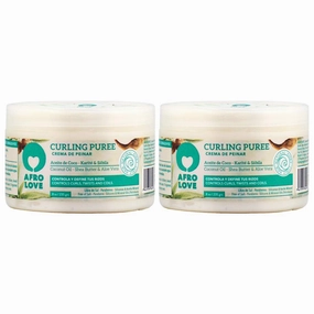 Afro Love Curling Puree 8oz (Pack of 2) Curl Cream for Defining Curls, Twists & Coils – Frizz Control, Hydrating & Moisturizing – Sulfate-Free, Paraben-Free, for Curly & Coily Hair