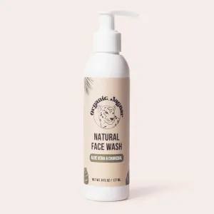 Aloe Vera and Charcoal Face Wash for Skin Care, Makeup Remover, Hydrating Facial Cleanser with Hyaluronic Acid, Pore Cleaner, Cleansing Skincare for Oily to All Skin Types, 6 fl oz