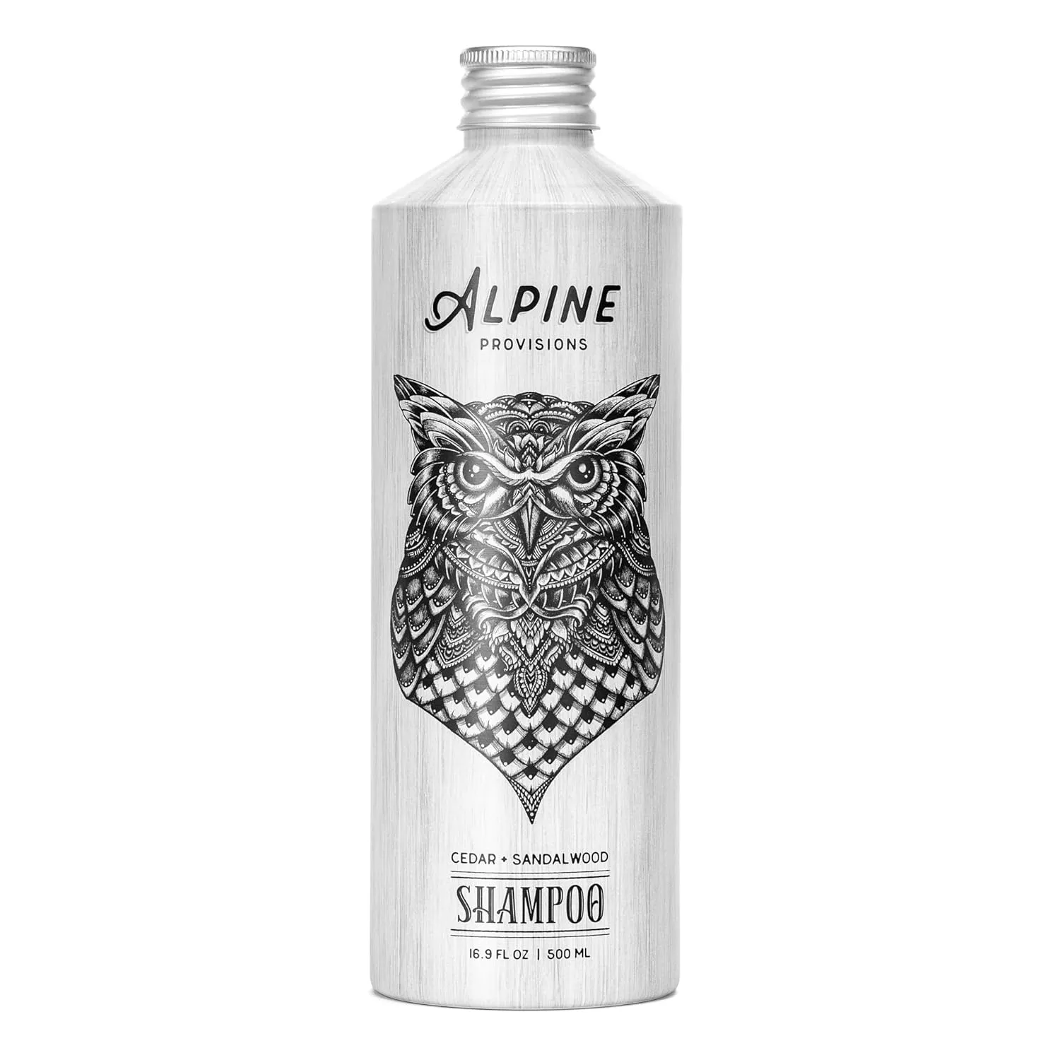 Alpine Provisions Cedar & Sandalwood Shampoo - Naturally Repair, Cleanse, and Hydrate with Essential Oils, Jojoba, Aloe Vera - Vegan, Sulfate & Plastic Free - Plant-Based Hair Care 16.9 FL Oz