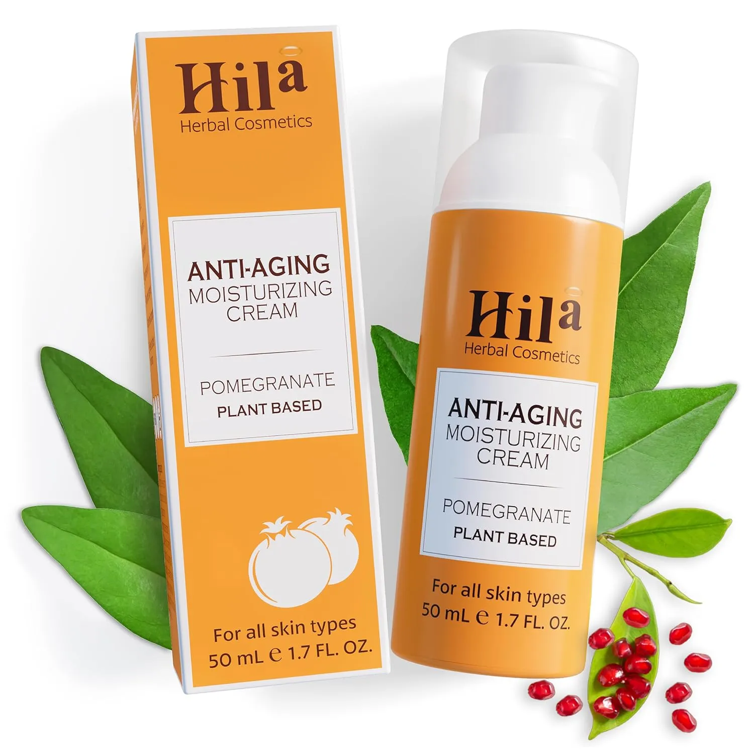 Anti Aging Moisturizing cream - Pomegranate plant based - Vitamin E, C, & A, Anti Aging Cream - Skin Firming & Tightening Face Moisturizer - 50ml