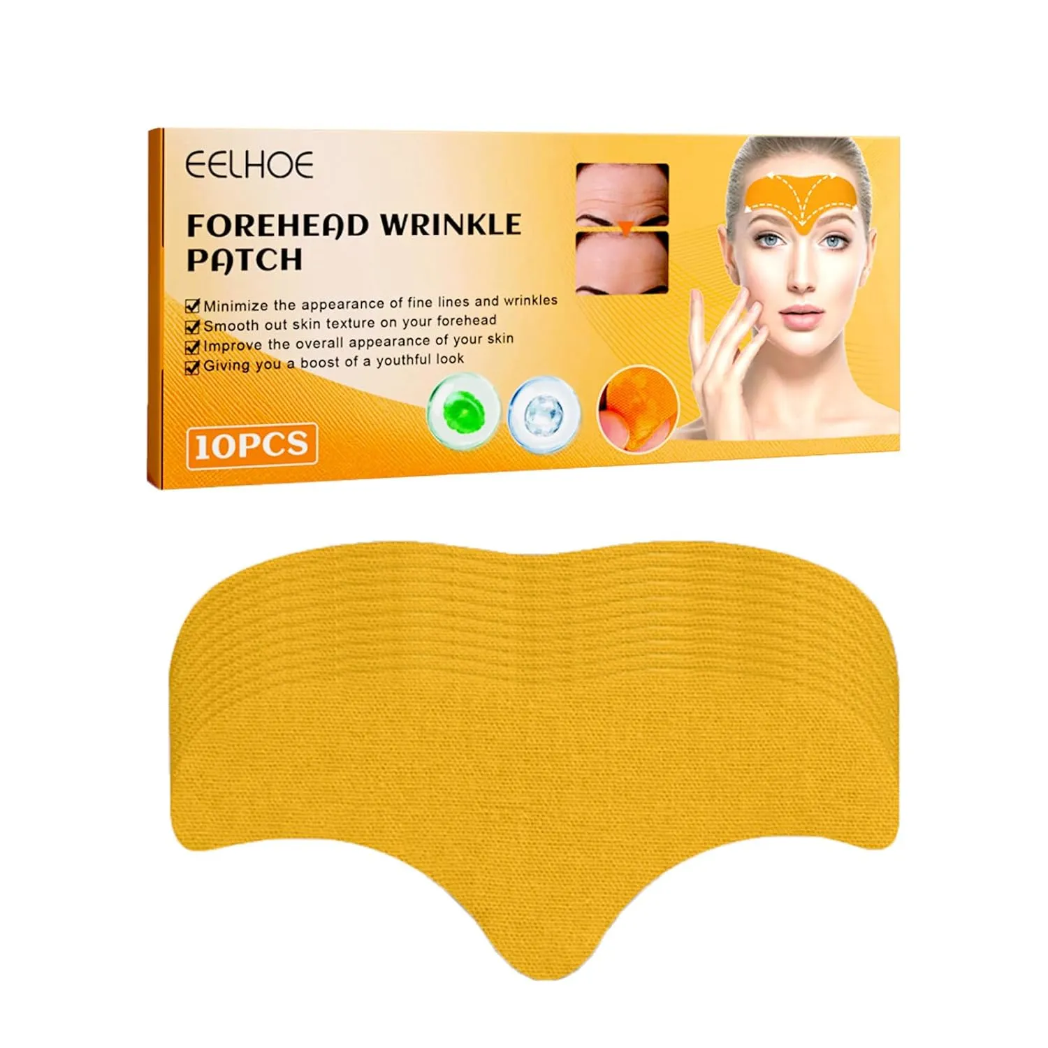 Anti-Wrinkle Nasolabial Folds Patches - 10 Pcs with Jojoba & Mineral Oil - Smile Line Reduction, Reusable Face Smoothing Treatment for Fine Lines & Wrinkles