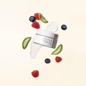 Antioxidant Facial Scrub & Exfoliator - Spa Quality Exfoliating Mask with Glycolic CoQ10 Hyaluronic Acid Squalane Aloe Jojoba Moisturizing Exfoliant for Dry Skin Blemishes Wrinkles