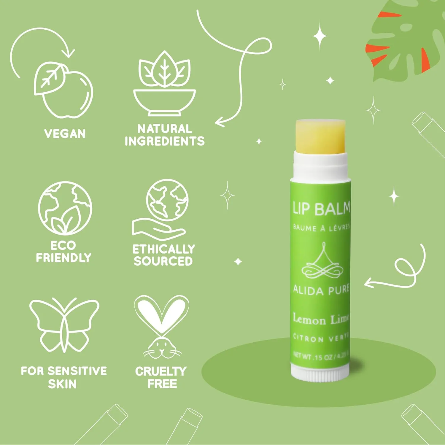 Aria Lip Balm Collection, Vegan Set, Beeswax Free, with Avocado And, Organic Jojoba Oil, and Vitamin E, Natural Moisturizer for Dry, Chapped Lips, 5 Tube Set