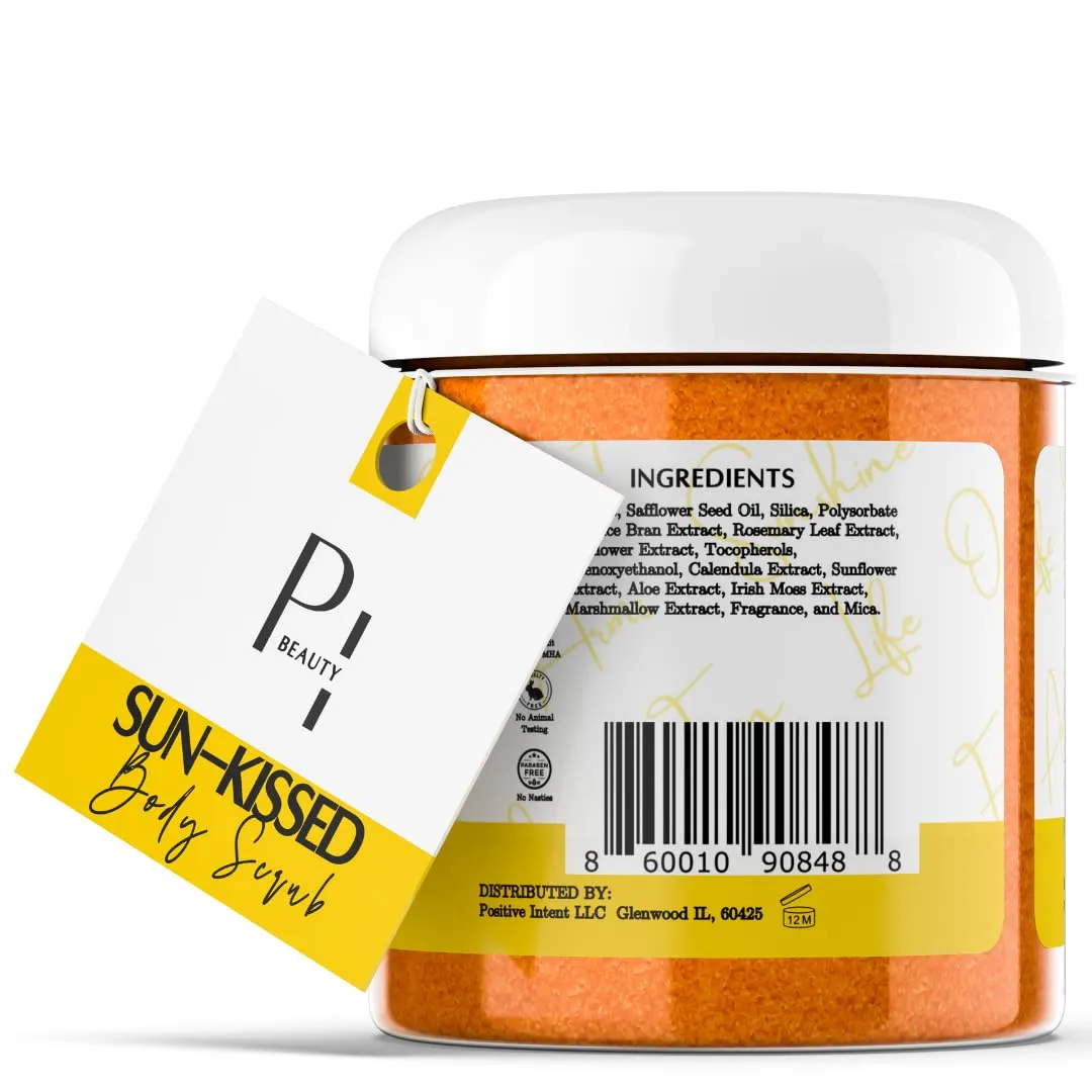 Aromatherapy Body Scrub for Glowing Skin, Exfoliating Sugar and Soothing Extracts to Nourish, Dull Skin 8oz (Orange)