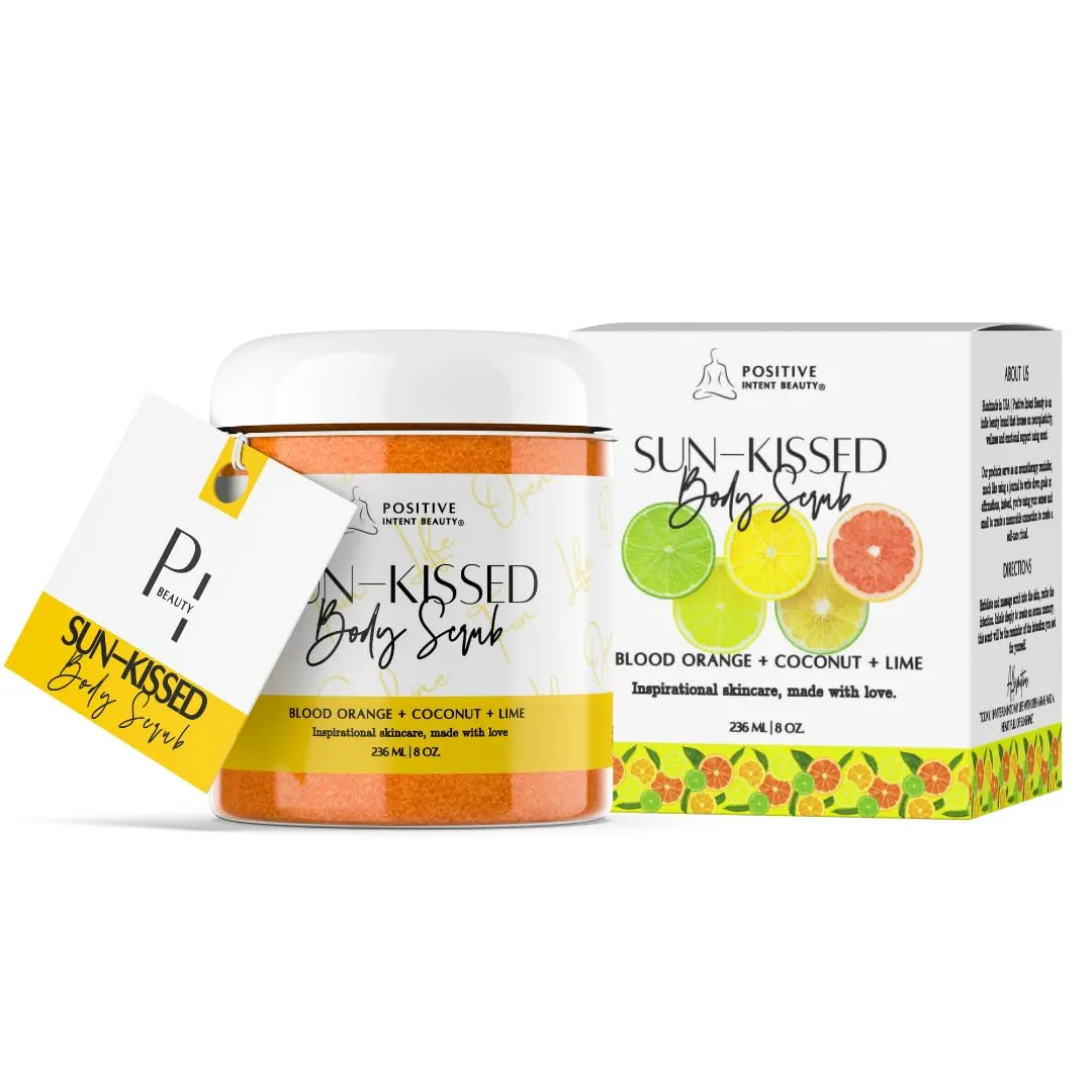 Aromatherapy Body Scrub for Glowing Skin, Exfoliating Sugar and Soothing Extracts to Nourish, Dull Skin 8oz (Orange)
