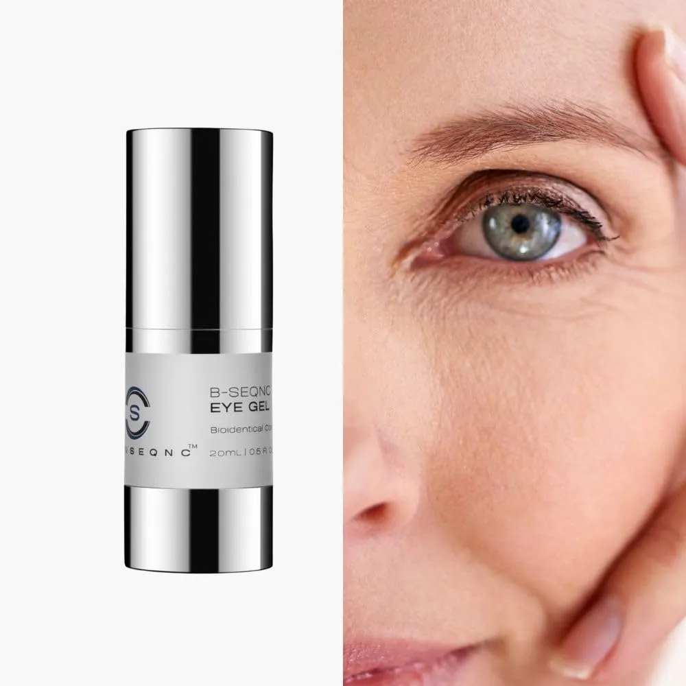 B-SEQNC Eye Gel - Advanced Anti-Aging Eye Gel with Bioidentical Molecules - Collagen Boosting and Skin Rejuvenation Formula - 0.67 oz