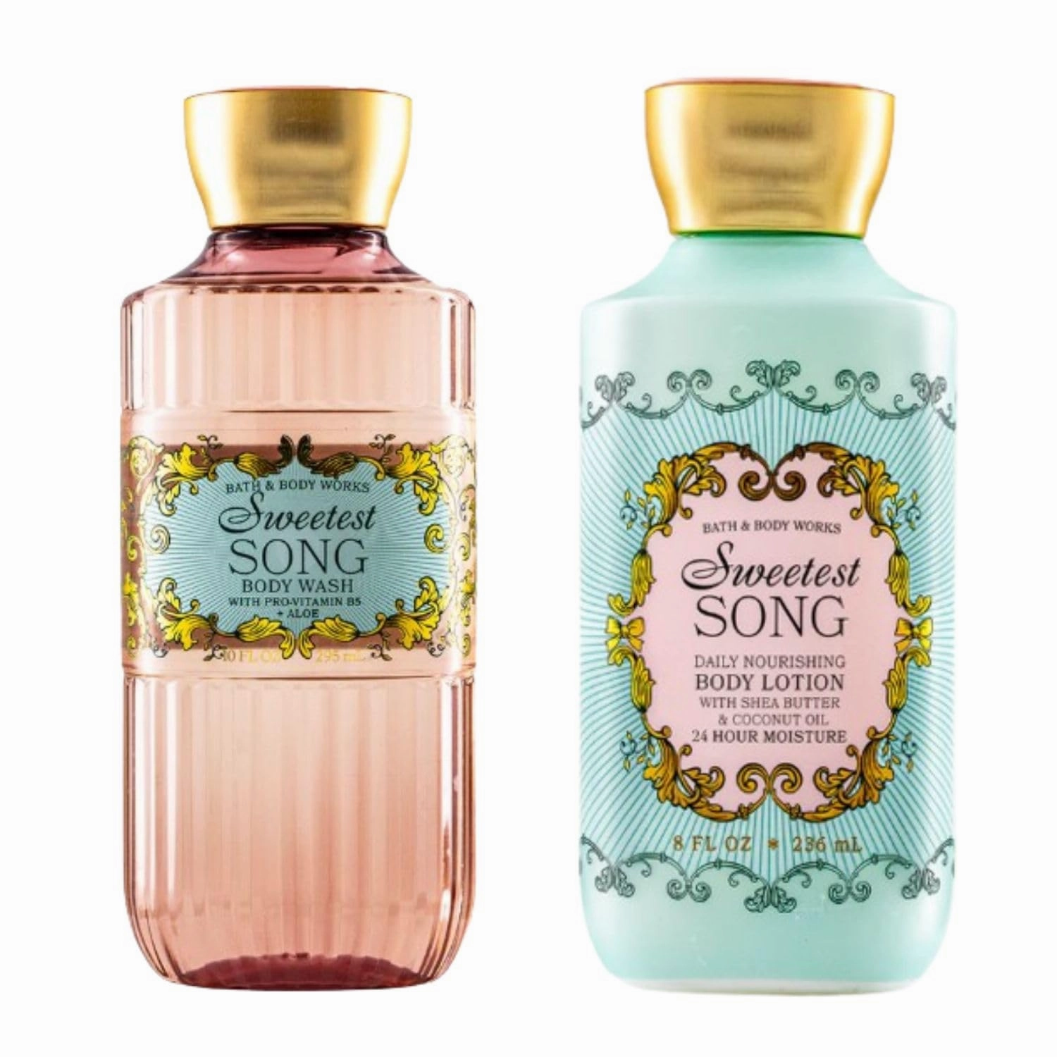 Bath and Body Sweetest Song Body Wash & Lotion Set for Women – Daily Nourishing Duo with Shea Butter, Coconut Oil & Aloe – 8 oz Each – 2- Skin Care Gift Set