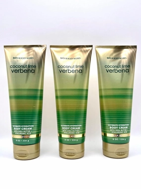 Bath and Body Work Coconut Lime Verbena Ultimate Hydration Body Cream, 8 oz, with Shea Butter and Hyaluronic Acid, 24 Hour Moisture