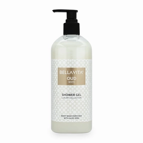 Be.lla Vita Luxury OUD WHITE Unisex Body Wash Refreshing Shower Gel for Deep Cleansing, Hydrating, Moisturising, Softer & Smoother Skin with Aloe Vera 500 ml