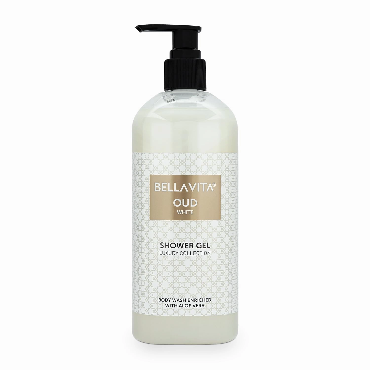 Be.lla Vita Luxury OUD WHITE Unisex Body Wash Refreshing Shower Gel for Deep Cleansing, Hydrating, Moisturising, Softer & Smoother Skin with Aloe Vera 500 ml