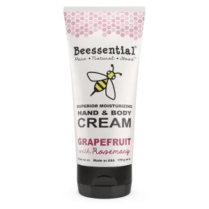 Beessential Natural Cupuacu Butter Hand & Body Cream Grapefruit with Rosemary, 6 Ounce