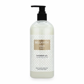 Bella Vita Luxury OUD WHITE Unisex Body Wash Refreshing Shower Gel for Deep Cleansing, Hydrating, Moisturising, Softer & Smoother Skin with Aloe Vera 500 ml
