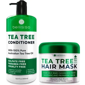 BELLISSO Tea Tree Oil Conditioner and Tea Tree Oil Hair Mask