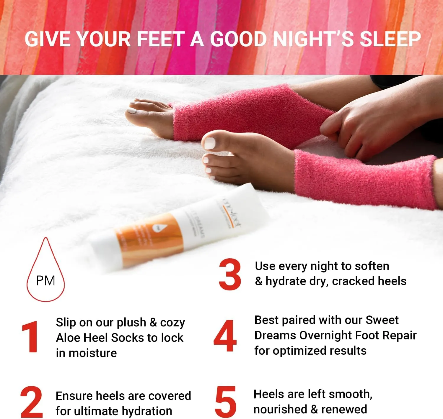 Benefeet Toeless Aloe Moisturizing Heel Socks 2 Pack - Effective Overnight Foot Rejuvenation, Targeted Hydration to Soften Dry Skin, Infused w/Coconut Oil, Aloe   Jojoba Seed Oil, 1 Pair (2 Pack)