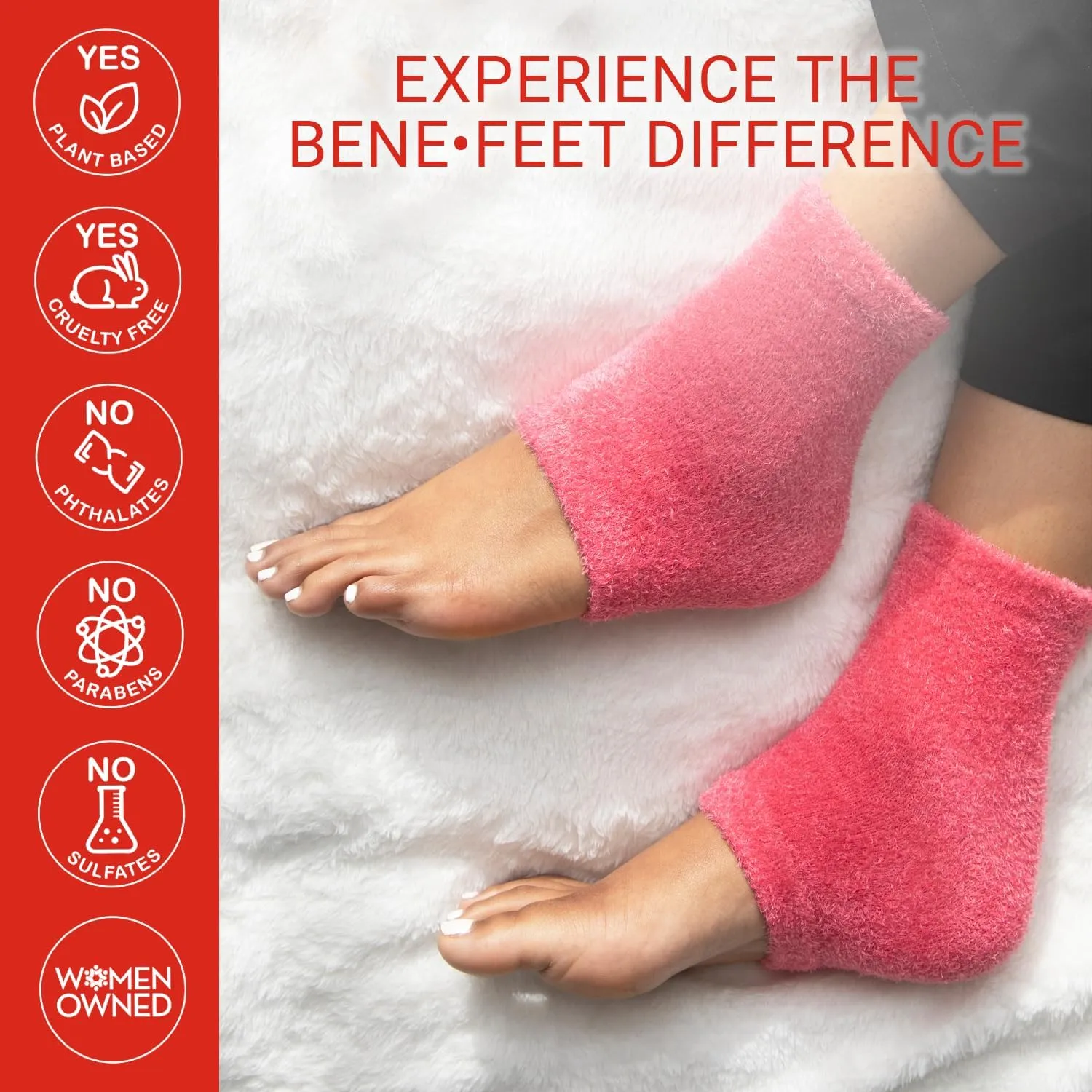 Benefeet Toeless Aloe Moisturizing Heel Socks 2 Pack - Effective Overnight Foot Rejuvenation, Targeted Hydration to Soften Dry Skin, Infused w/Coconut Oil, Aloe   Jojoba Seed Oil, 1 Pair (2 Pack)