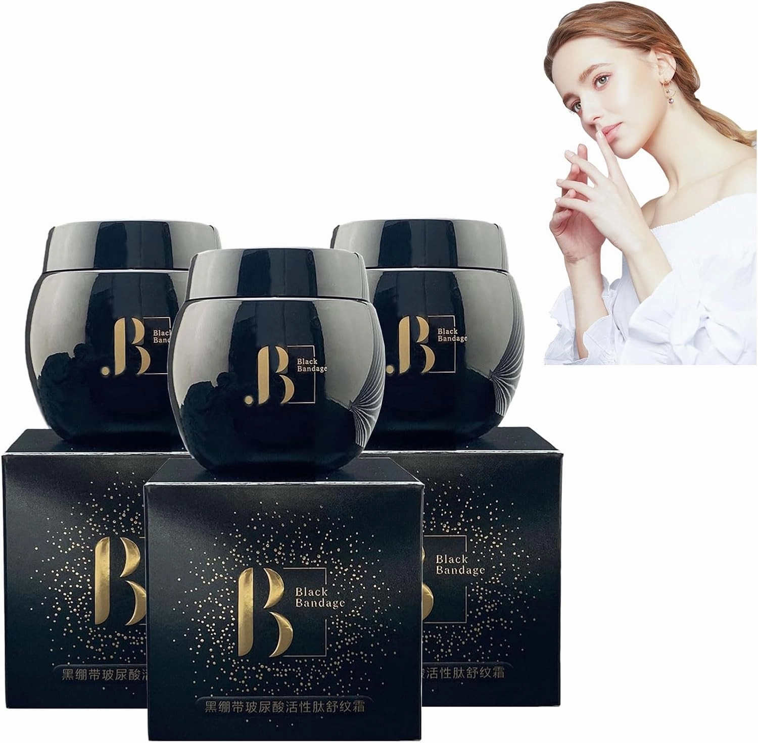 Black Bandage Face Cream, Black Bandage Anti-Wrinkle Face Cream, Black Bandage Skin Rejuvenation Cream, Black Bandage rejuvenating face Cream, Suitable ​for All Skin Types (3 Pcs)