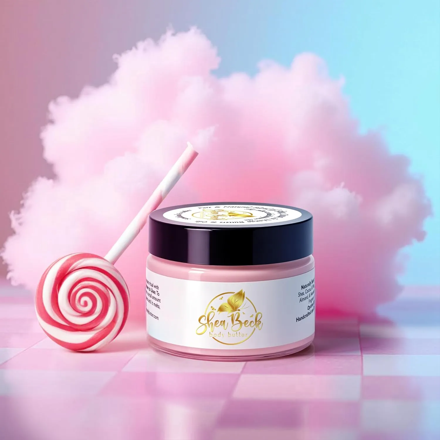 Body Butter Blend: Natural Shea, Cocoa, & Mango w/Jojoba Oil for Radiant Skin and Beard | Moisturizing (4 Oz, Cotton Candy)