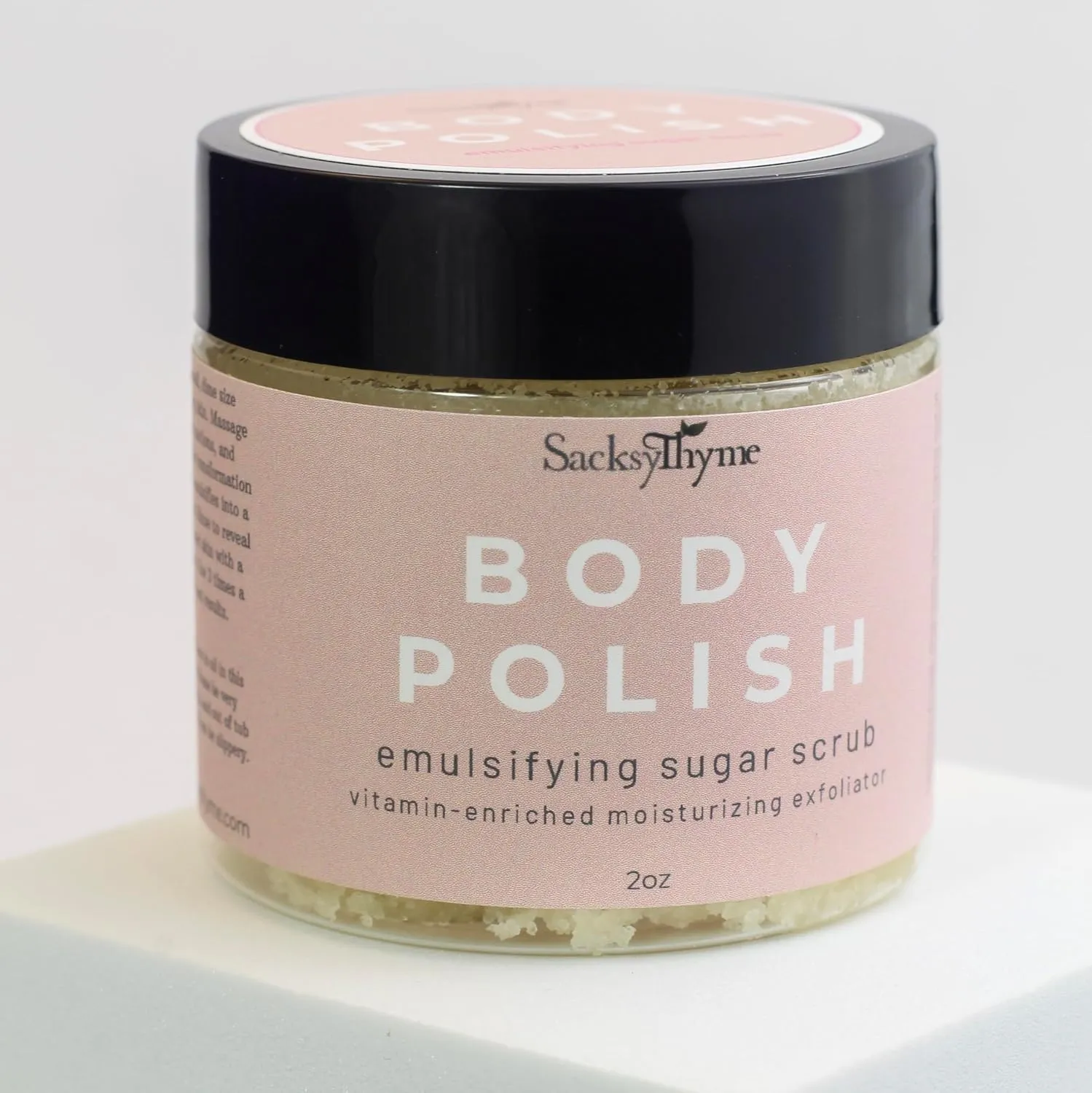 Body Polish - Sugar Scrub for Dry Skin - Vitamin-Enriched Moisturizing Exfoliator - Plant Based, Vegan, Non-Toxic - Indulgence for Radiant Skin - Made in USA (2 oz)