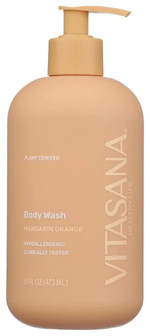 Body Wash, EWG Verified, Plant Derived, Hypoallergenic. Paraben, Sulfate, Petroleum & Cruelty-Free, Mandarin Orange, 16oz