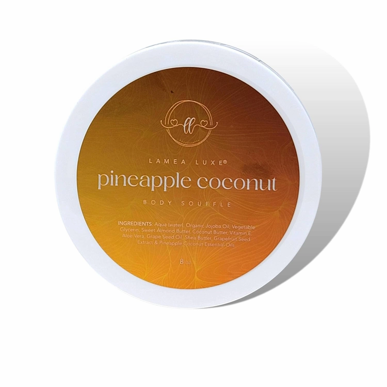 Body Butter - Ultra Rich - Light & Smooth Moisturizing Formula - Organic Ingredients Pineapple & Coconut Scent - 8oz. Jar