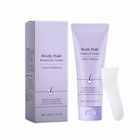 Body Hair Removal Cream for Sensitive Skin with Spatula Applicator – Gentle Hair Remover 𝐂𝐫𝐞𝐚𝐦 for Men and Women, Unisex Depilatory Cream for Legs, Arms, Underarms & Bikini Area (Pack of 1)