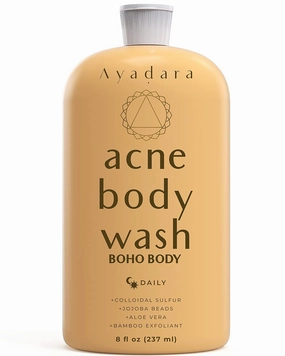 Boho Body Acne Body Wash, 8oz, Back Acne Treatment Body Wash, Acne Body Wash With Hydrating Aloe Vera, Body Acne Wash that Hydrates Skin, Body Wash for Sensitive Skin Men and Women, 50  Uses