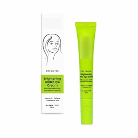 Brightening Under Eye Cream|Vitamin C, Caffeine, And Hyaluronic Acid|Reduces Dark Circles And Puffy Eyes|Brightens Undereye With A Ceramic Tip|For All Skin Types|For Men And Women|20Ml