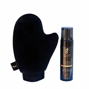 Bronzed Beauty Self-Tanning Mousse Kit – 6.7fl oz Medium Self-Tan Mousse with Mitt Bundle – Fast-Drying Easy Application Body Bronzer – Hydrating Formula with Aloe Vera and Vitamin E