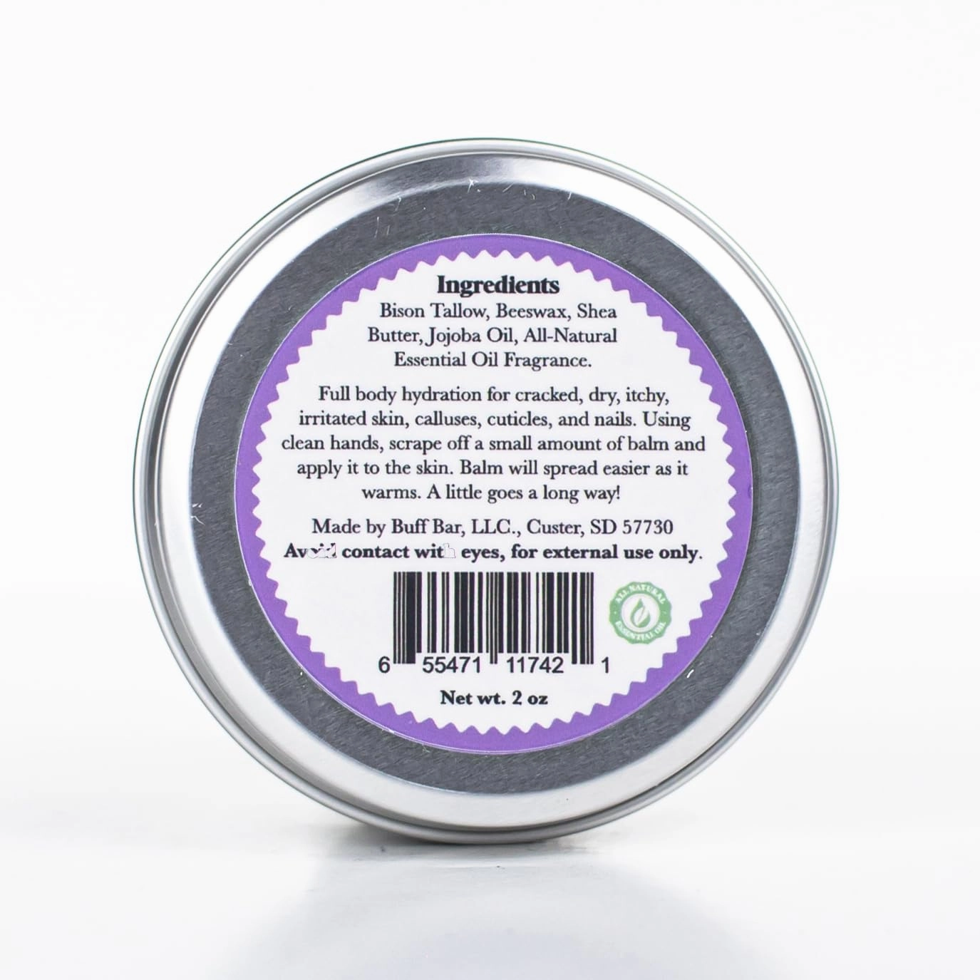BUFF BAR Pure Bison Tallow balm, Lavender Mint, 2 Pack - All Purpose, Hydrating, Naturally Derived, Mild Scent, Replaces Lotion, For Cracked, Dry, Itchy, Irritated Skin, Essential Oil