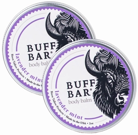 BUFF BAR Pure Bison Tallow balm, Lavender Mint, 2 Pack - All Purpose, Hydrating, Naturally Derived, Mild Scent, Replaces Lotion, For Cracked, Dry, Itchy, Irritated Skin, Essential Oil