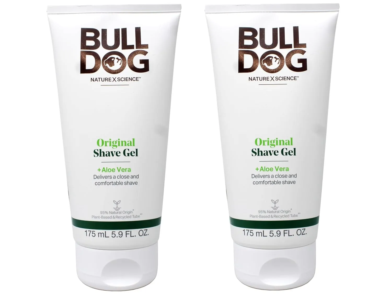 Bulldog Original Shave Gel for Men, Aloe Vera Enriched, Delivers a Close & Comfortable Shave, 95% Natural Origin, 5.9 fl oz (Pack of 2)