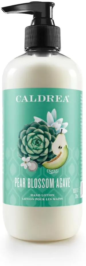 Caldrea Hand Lotion, For Dry Hands, Made with Shea Butter, Aloe Vera, and Glycerin and Other Thoughtfully Chosen Ingredients, Pear Blossom Agave Scent, 10.8 oz (Packaging May Vary)