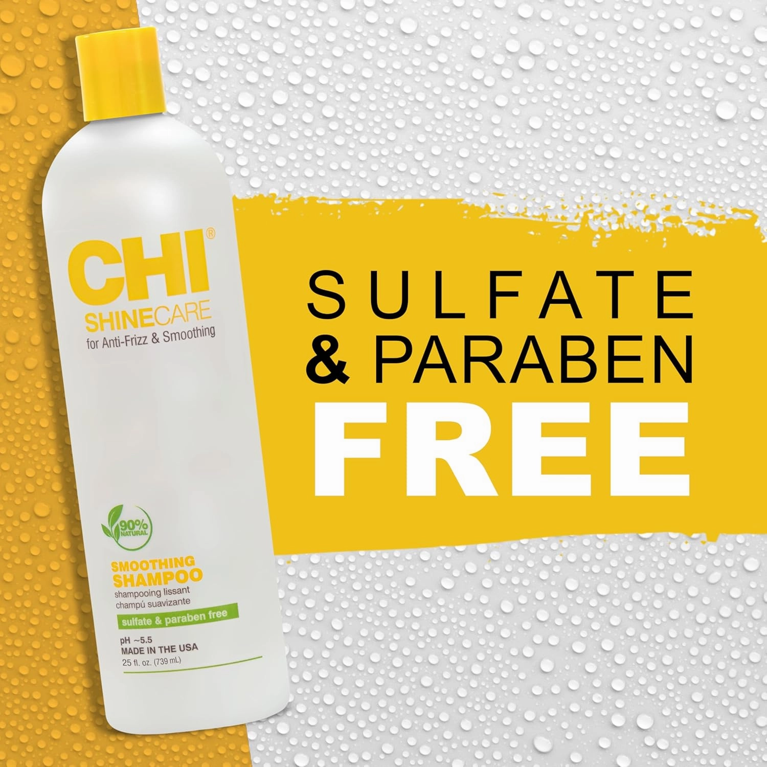 CHI ShineCare Smoothing Shampoo, Transforms Dull Hair Adding Instant Shine And Hydration, Sulfate, Paraben, & Cruelty-Free, 25 Oz