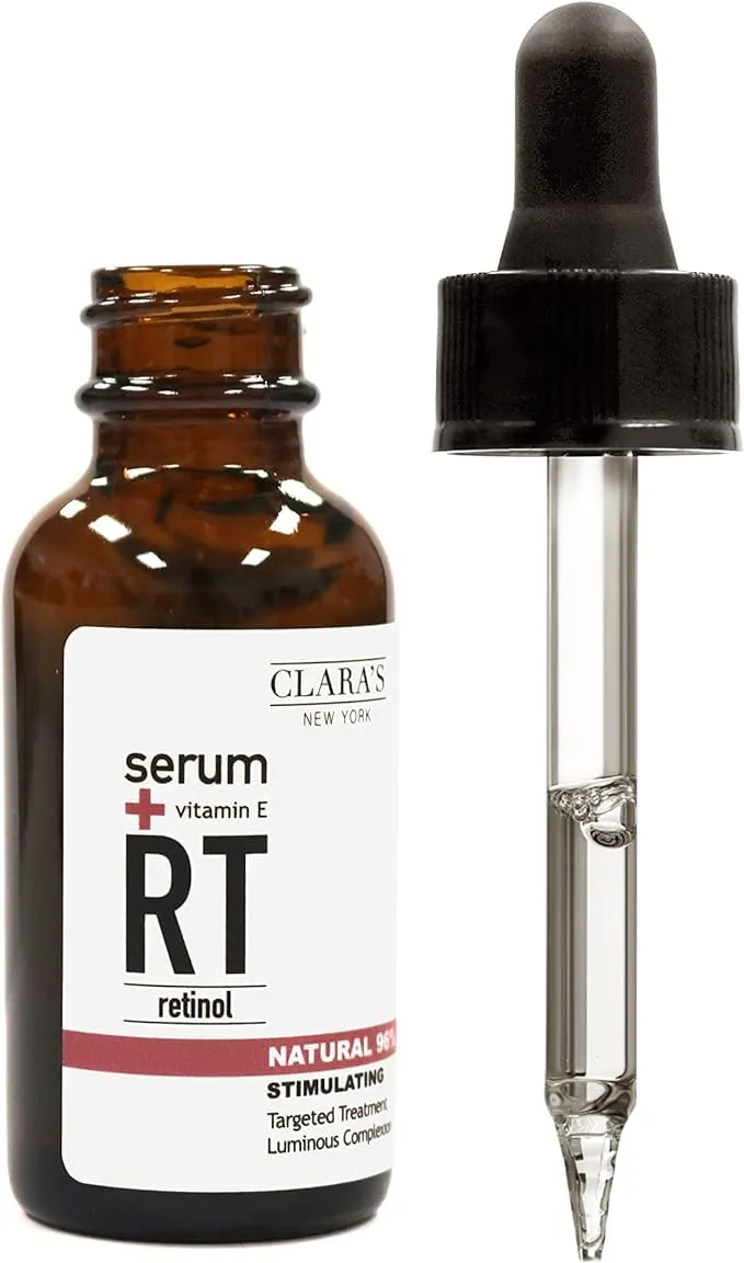 CLARA'S NEW YORK Stimulating Rejuvenating Retinol Facial Serum with Vitamin E for Anti-aging, Reducing Wrinkles & Fine Lines, 30ml /1Fl oz - Made In USA