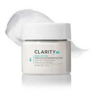 ClarityRx Feel Better Hyaluronic Acid Face Moisturizer, Natural Plant-Based Moisturizing Cream with Jojoba Oil & Hyaluronic Acid for Hydration, Smooths Dry, Aging Skin, Paraben & Cruelty Free